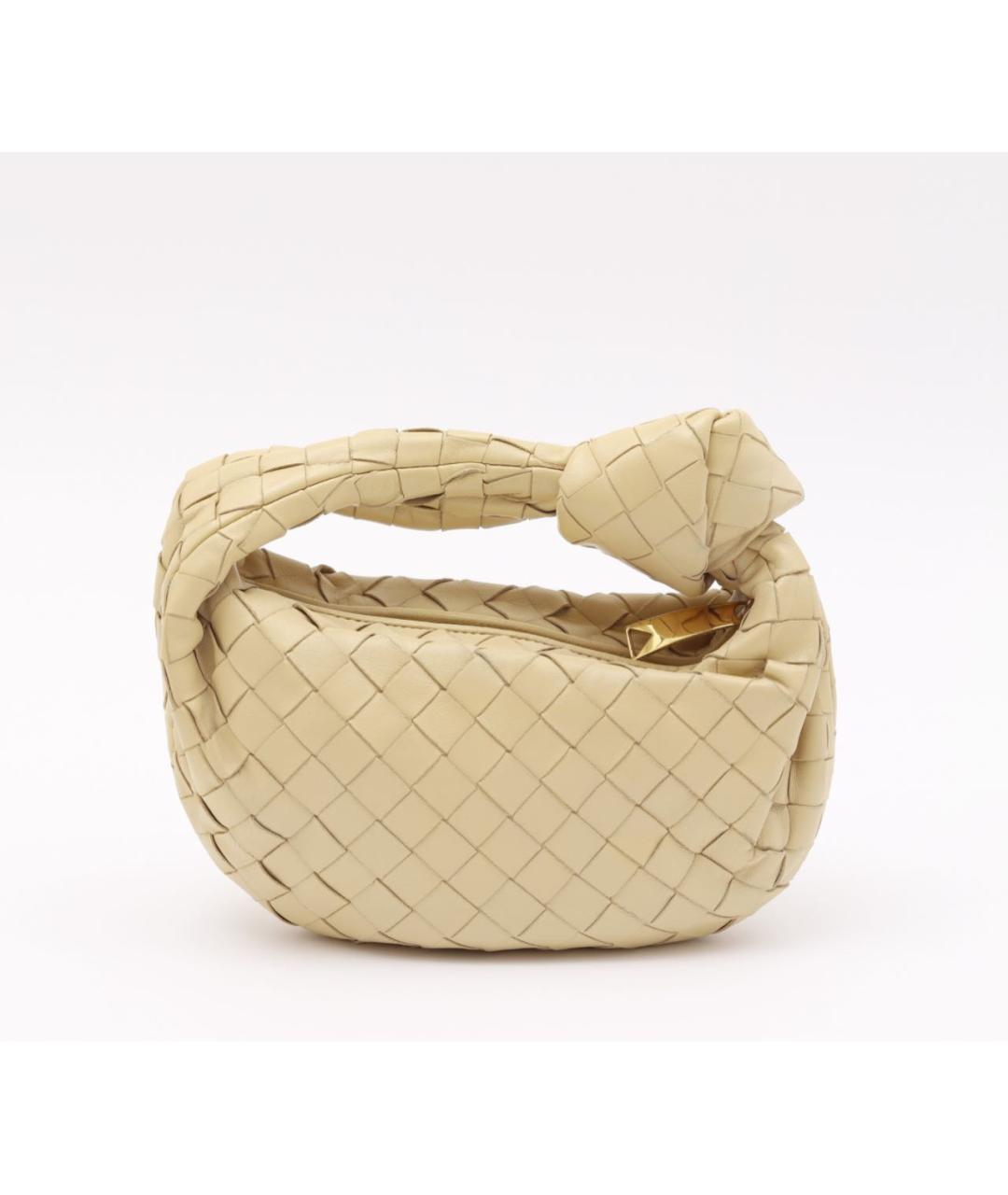 BOTTEGA VENETA Бежевая кожаная сумка с короткими ручками, фото 9