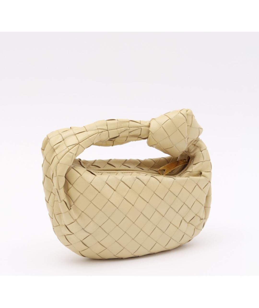 BOTTEGA VENETA Бежевая кожаная сумка с короткими ручками, фото 3