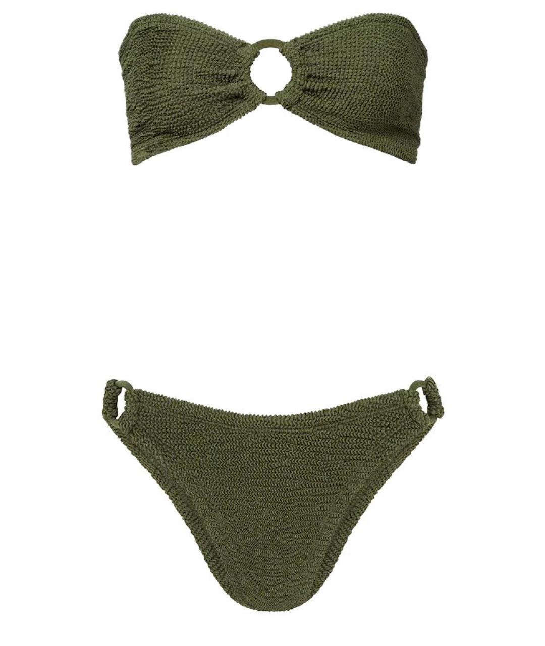 HUNZA G Хаки полиамидовый купальник, фото 1