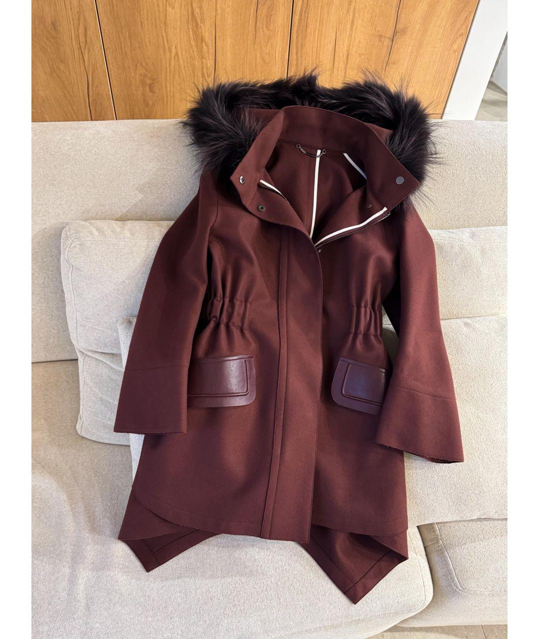 FENDI Бордовая парка, фото 2