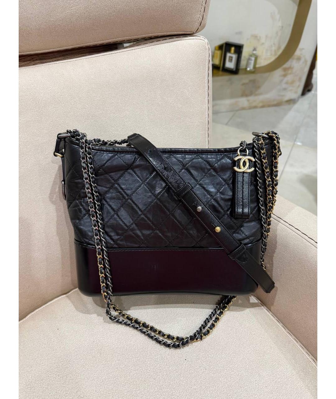 CHANEL Черная кожаная сумка через плечо, фото 9