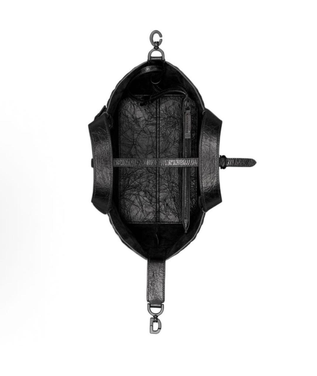 CHRISTIAN DIOR Черная кожаная сумка тоут, фото 4