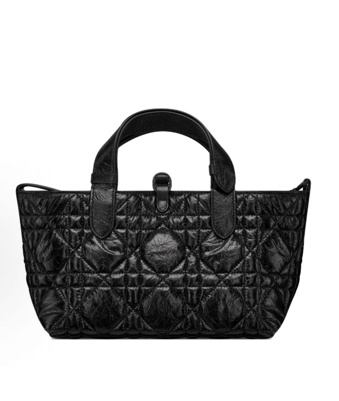 CHRISTIAN DIOR Черная кожаная сумка тоут, фото 3