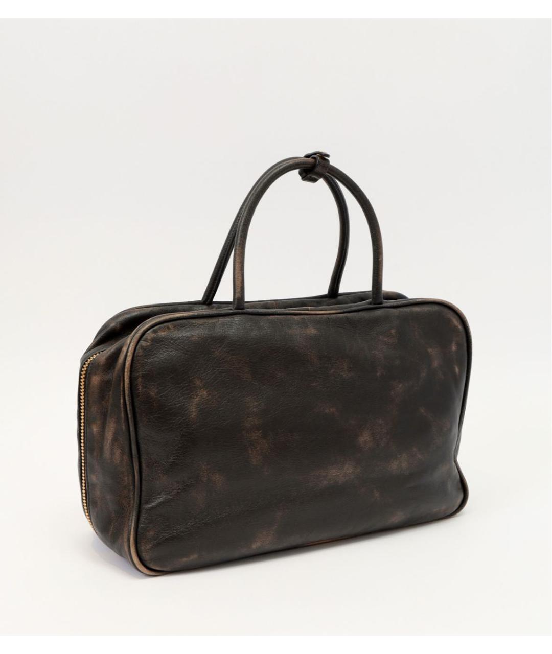 MIU MIU Коричневая кожаная сумка с короткими ручками, фото 4