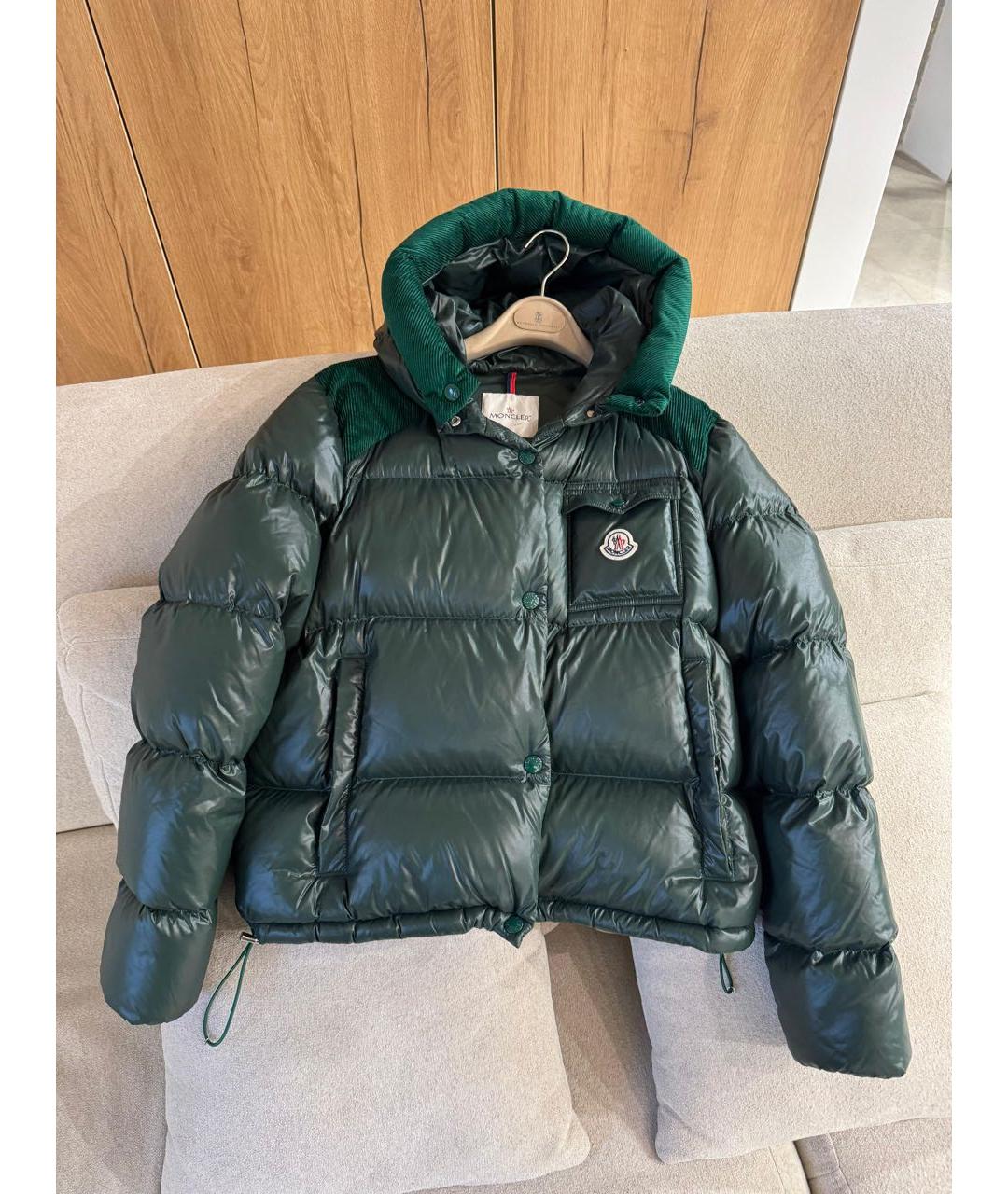 MONCLER Зеленый пуховик, фото 3