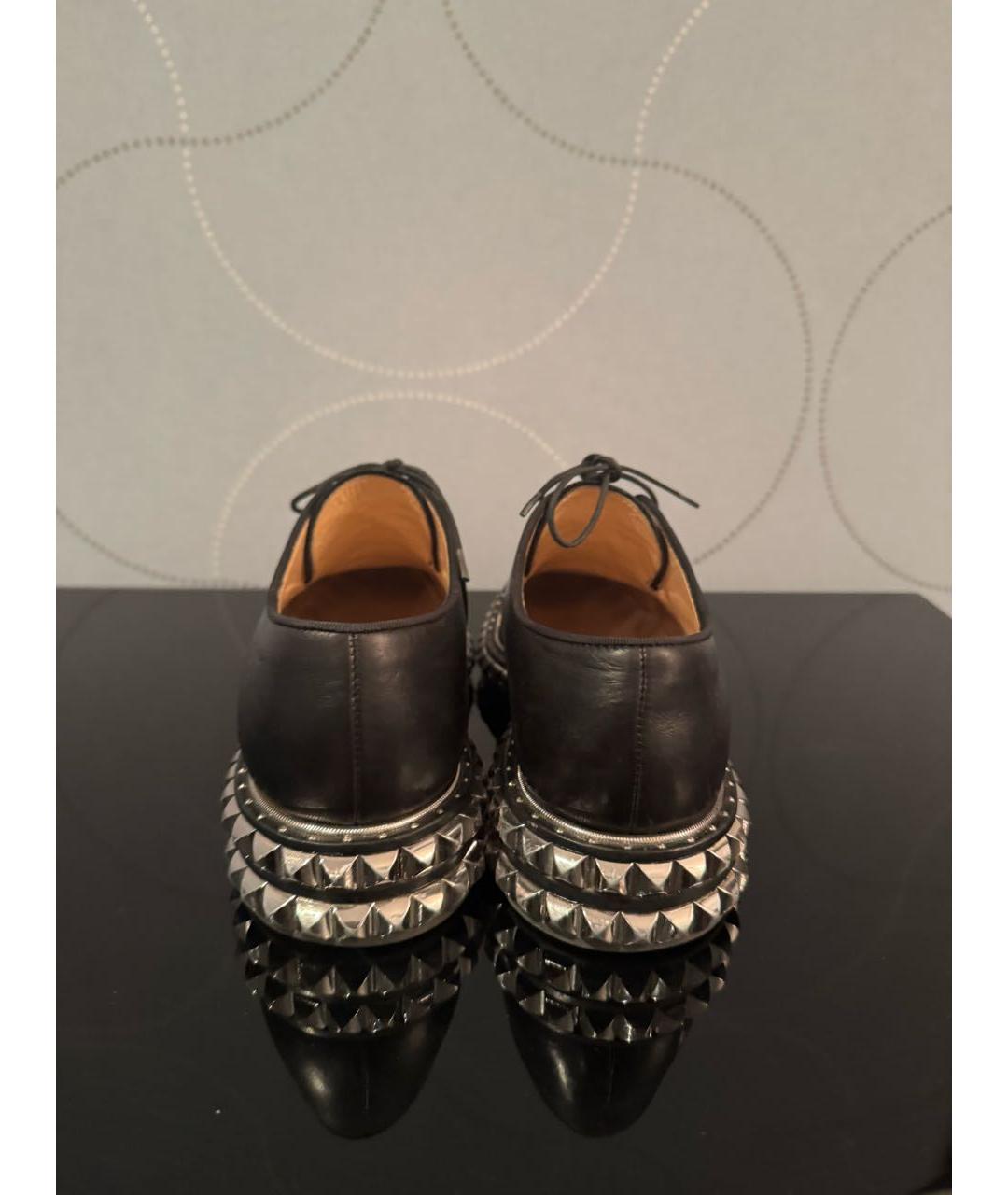 CHRISTIAN LOUBOUTIN Черные кожаные брогги и оксфорды, фото 4