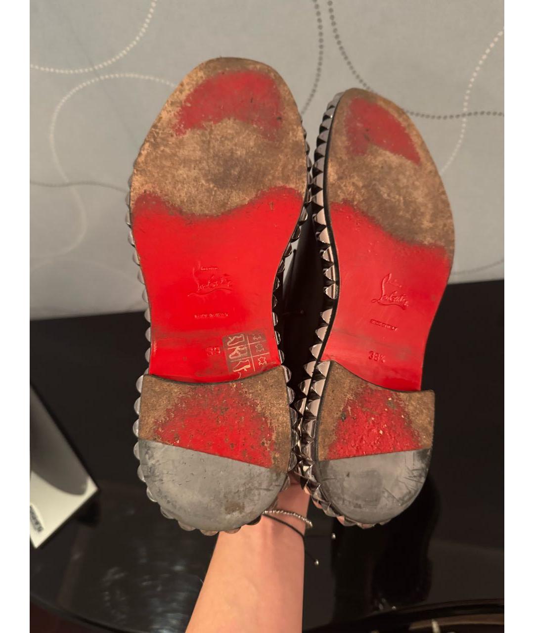 CHRISTIAN LOUBOUTIN Черные кожаные брогги и оксфорды, фото 5