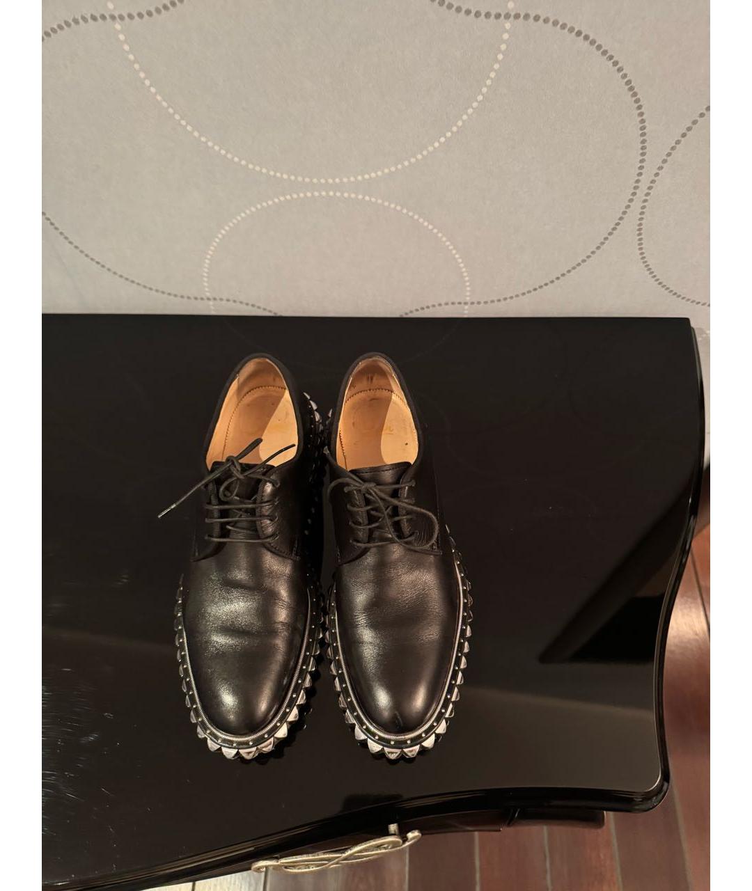 CHRISTIAN LOUBOUTIN Черные кожаные брогги и оксфорды, фото 2