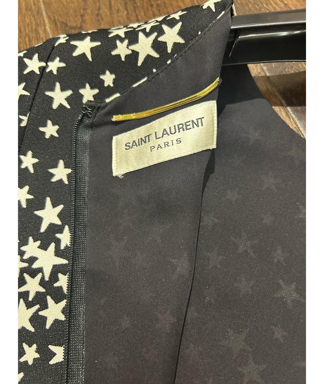 SAINT LAURENT Черное шелковое коктейльное платье, фото 5