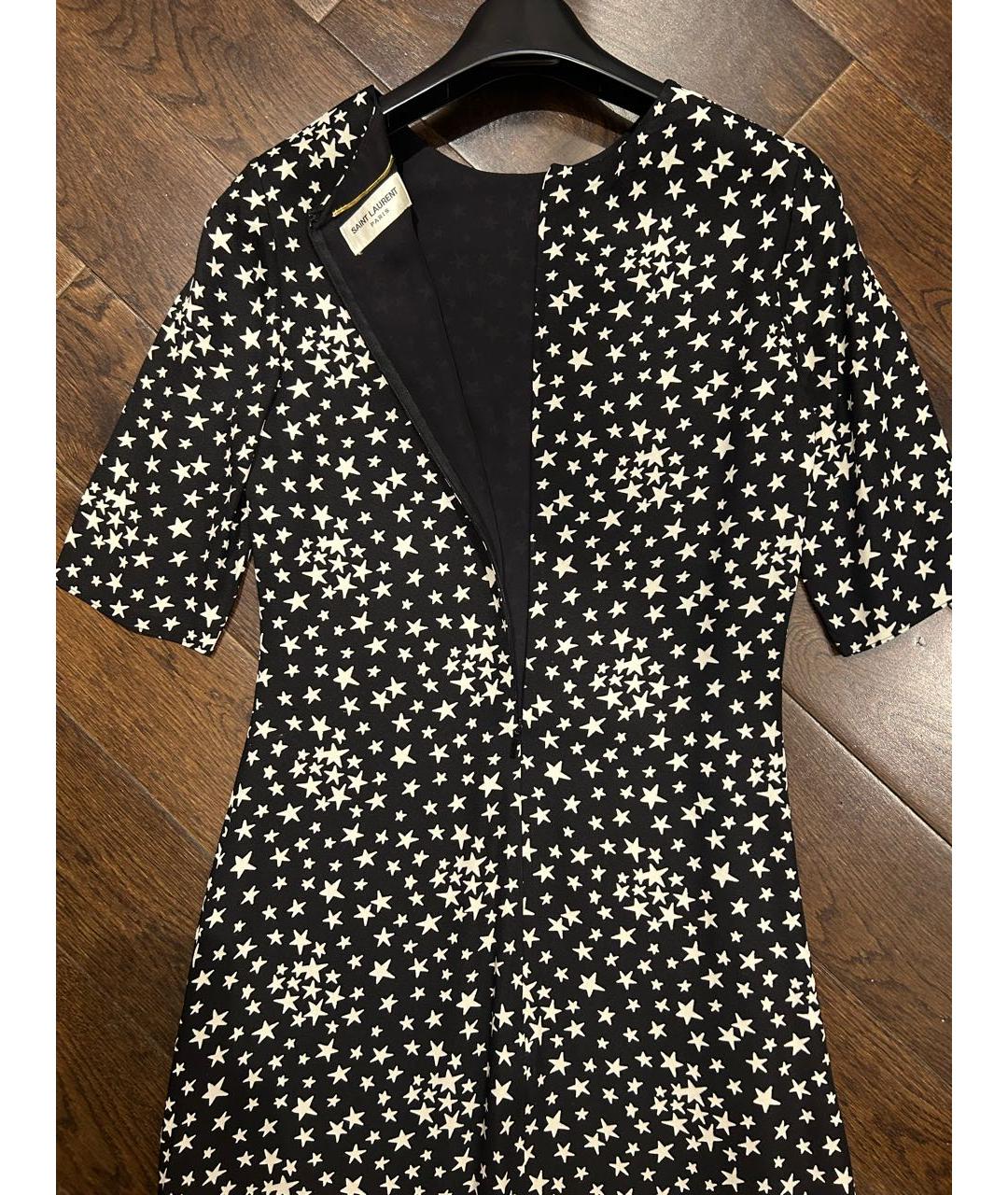 SAINT LAURENT Черное шелковое коктейльное платье, фото 3