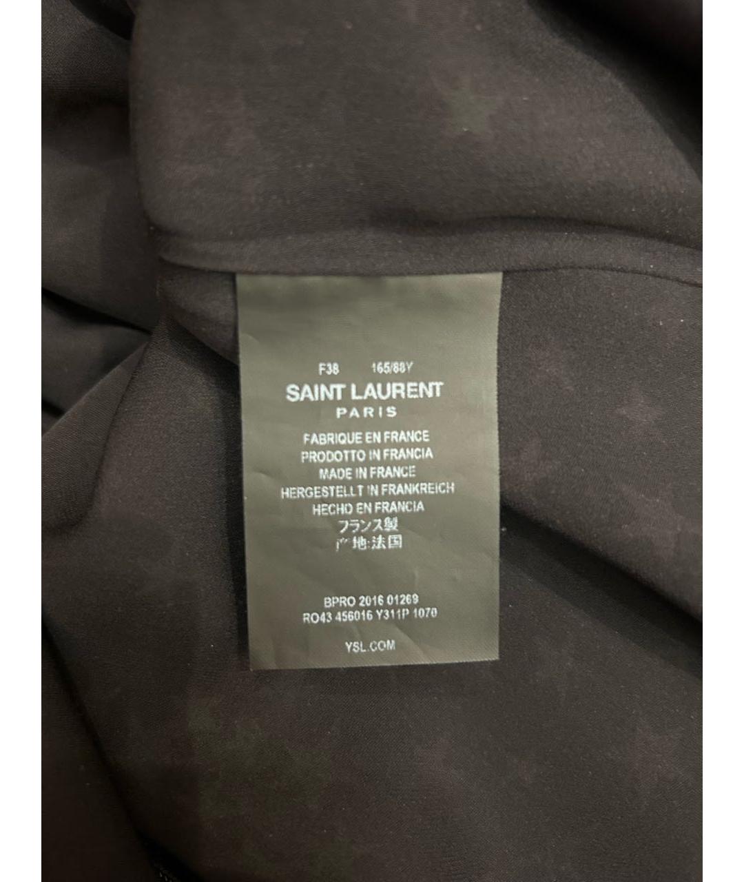 SAINT LAURENT Черное шелковое коктейльное платье, фото 8