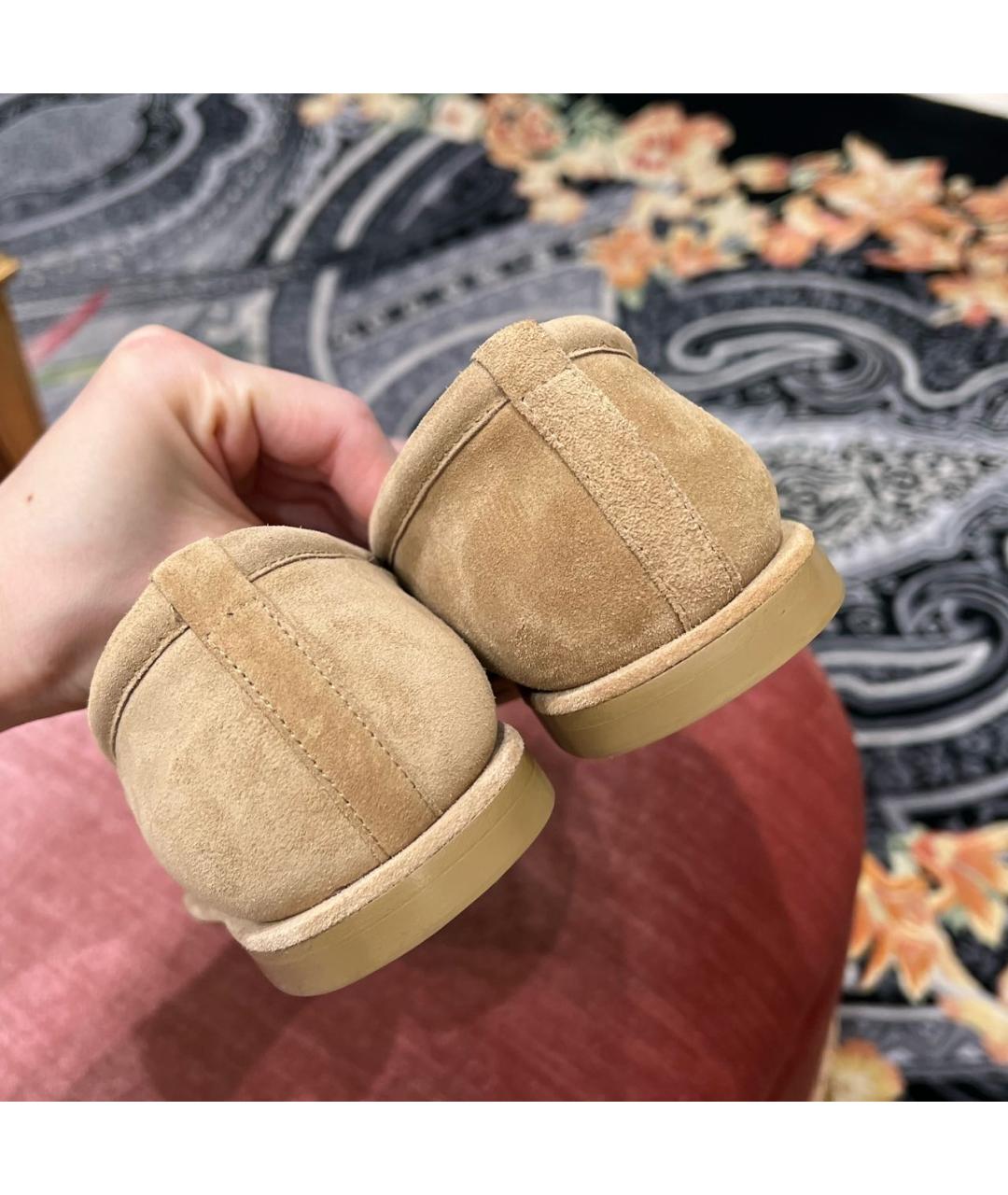 CHANEL Бежевые замшевые лоферы, фото 5
