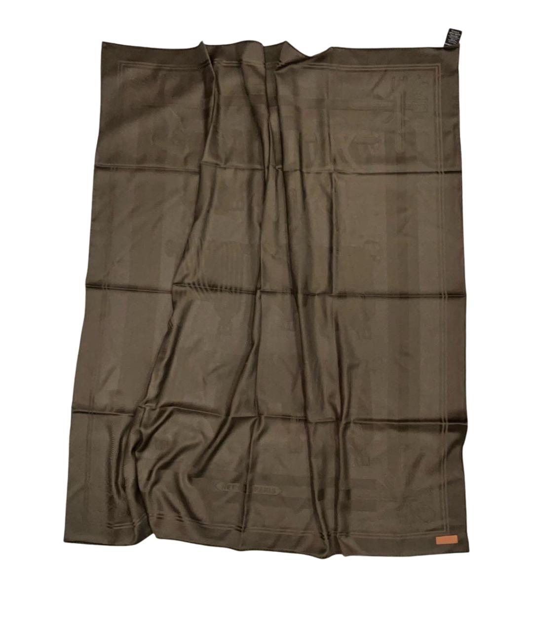 HERMES Коричневый кашемировый шарф, фото 1