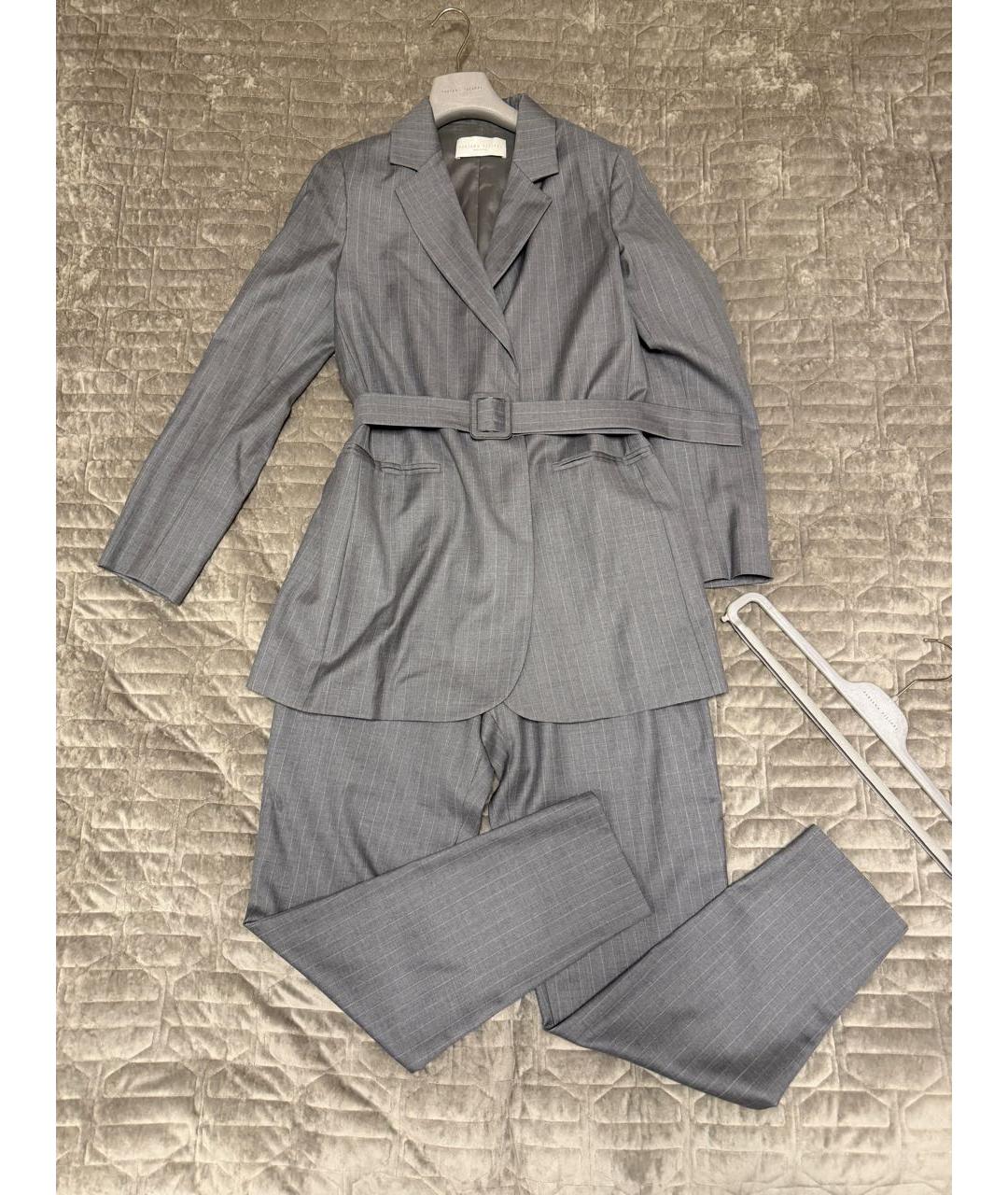 FABIANA FILIPPI Серый шерстяной костюм с брюками, фото 8
