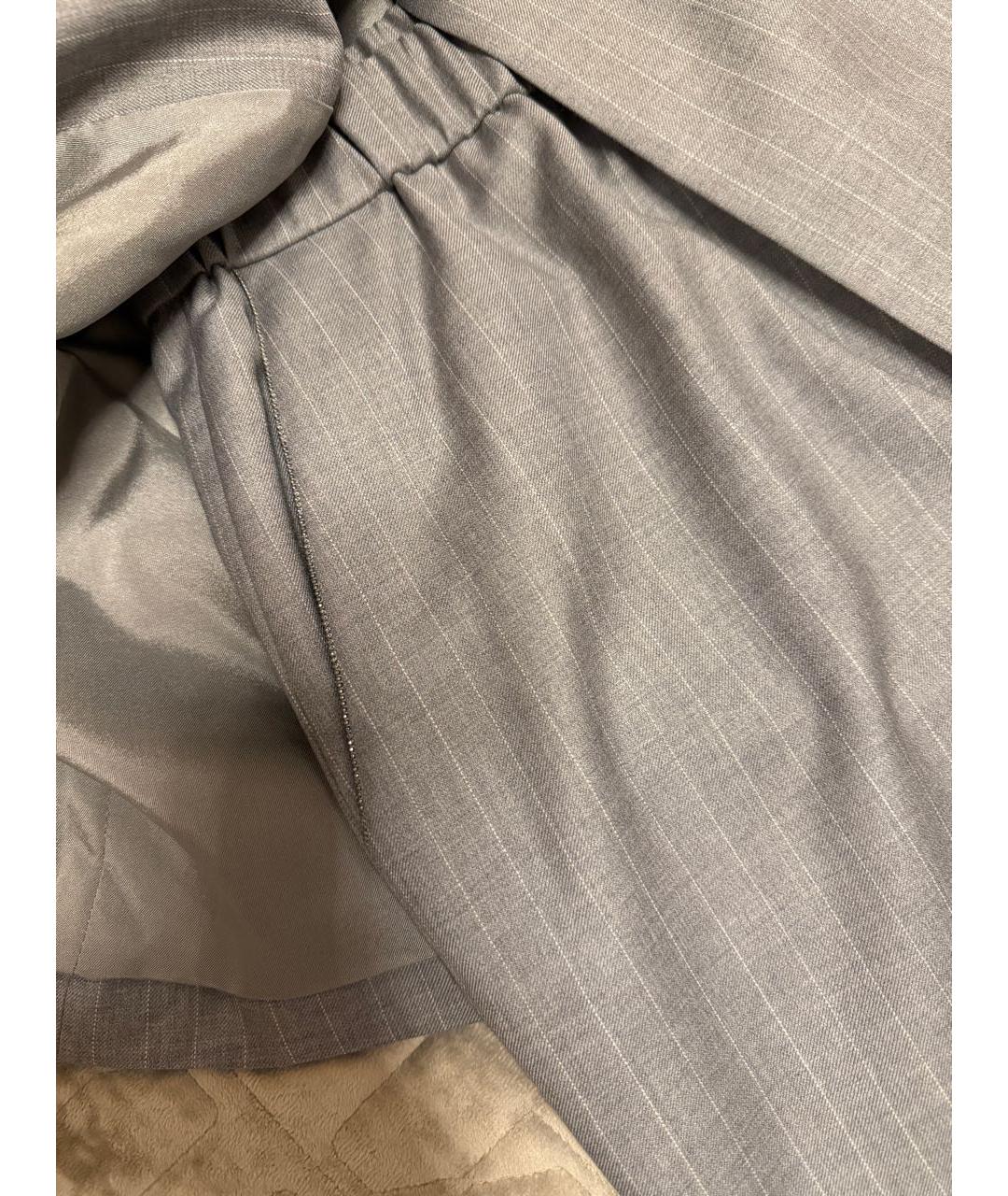 FABIANA FILIPPI Серый шерстяной костюм с брюками, фото 5