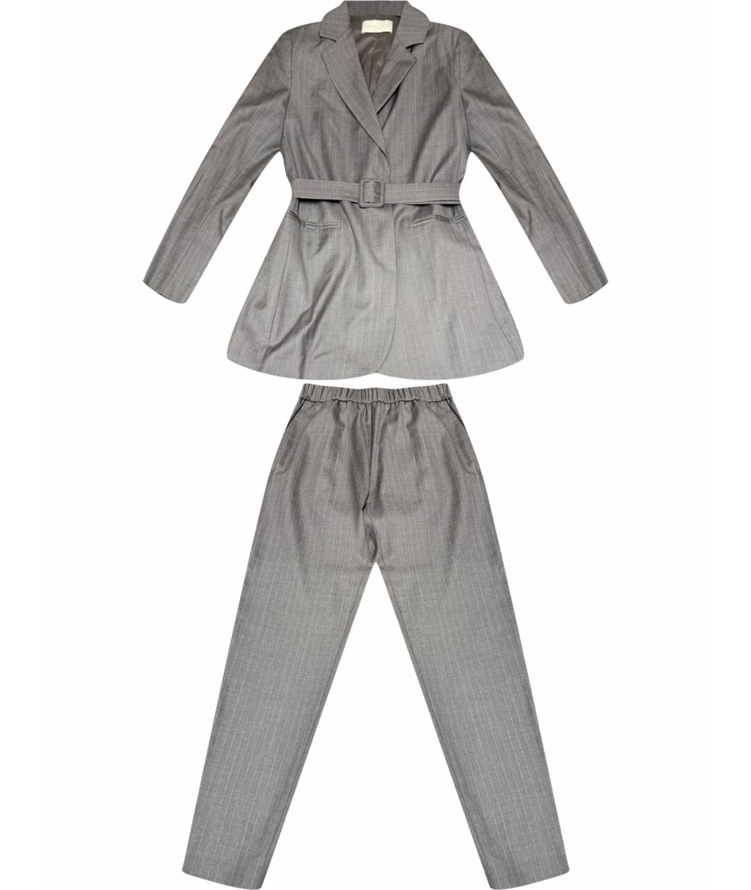 FABIANA FILIPPI Серый шерстяной костюм с брюками, фото 1