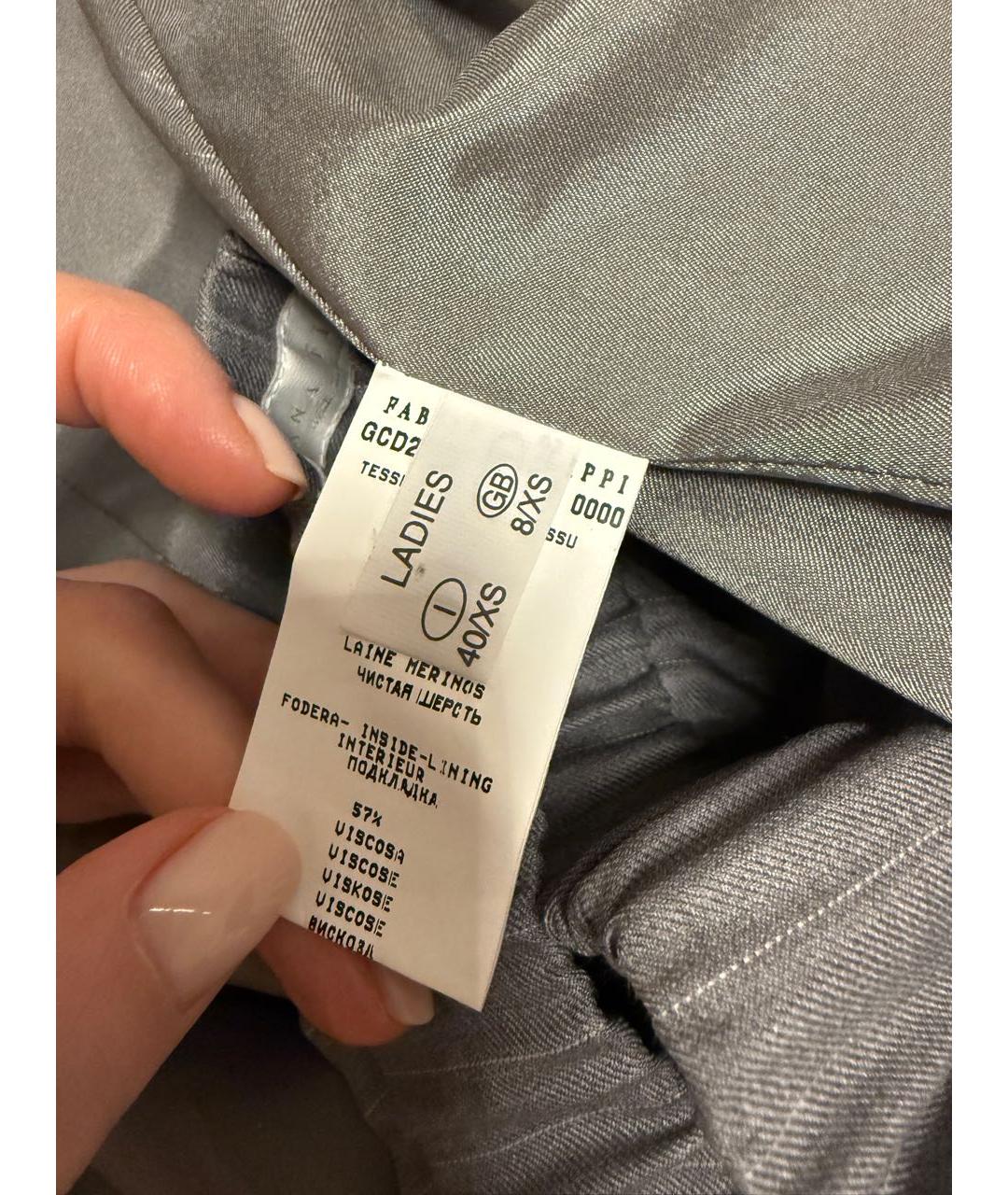 FABIANA FILIPPI Серый шерстяной костюм с брюками, фото 7