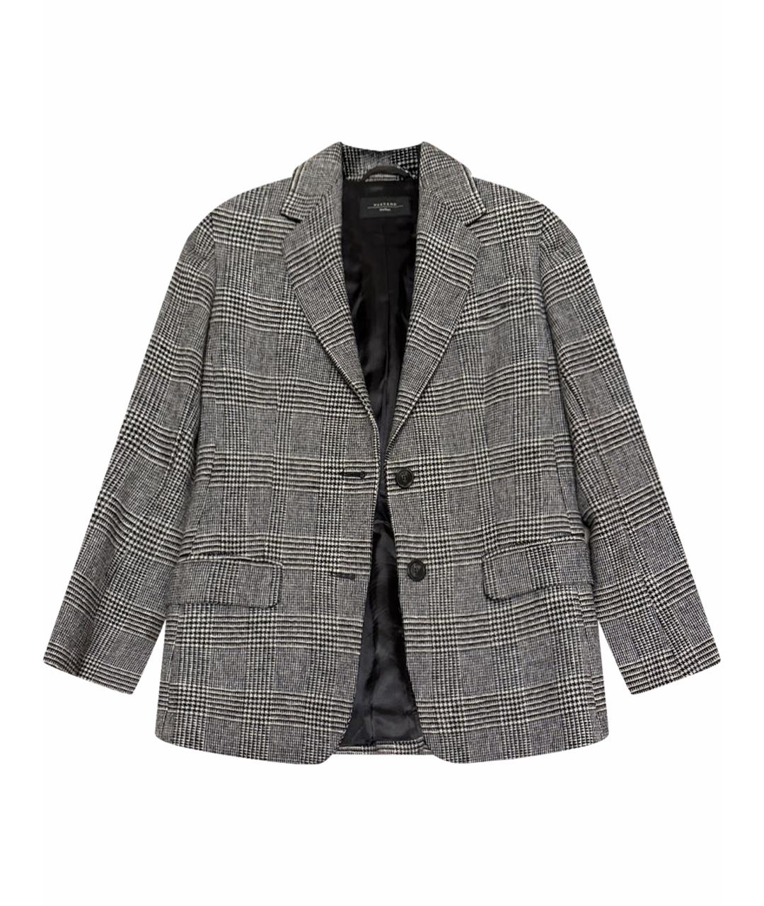 WEEKEND MAX MARA Серый шерстяной жакет/пиджак, фото 1