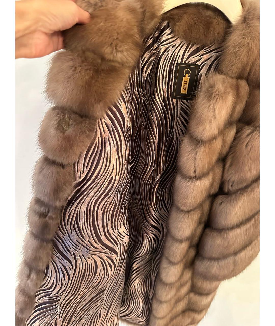 ZILLI Коричневая меховая шуба, фото 3