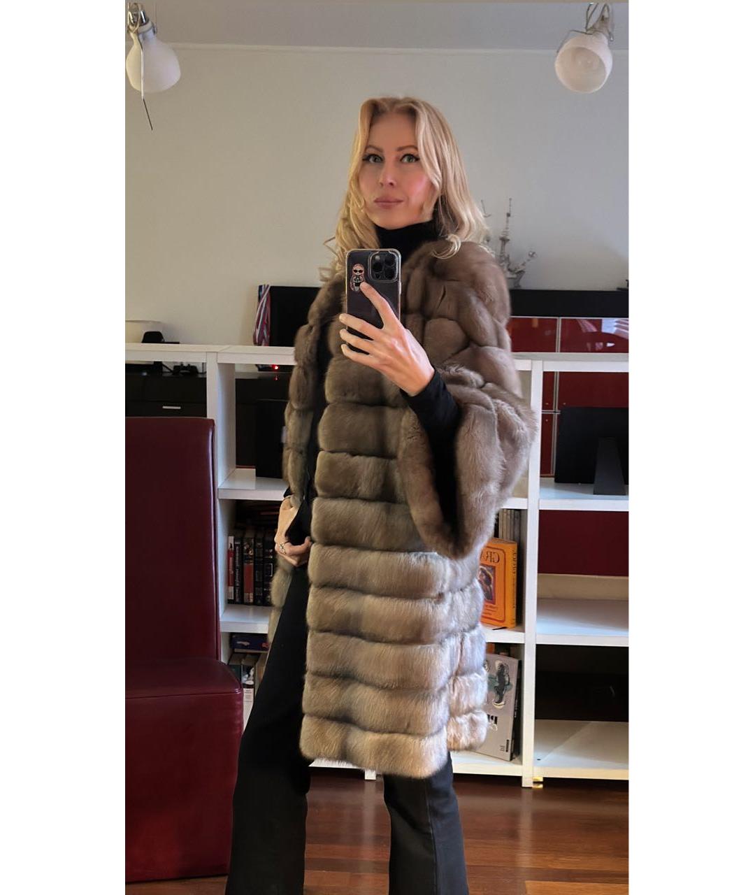 ZILLI Коричневая меховая шуба, фото 5