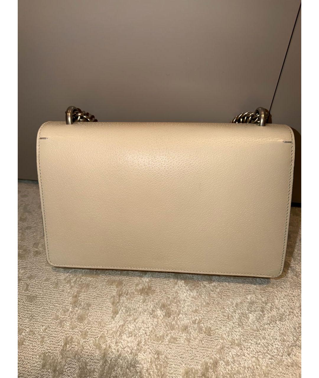 GUCCI Белая кожаная сумка с короткими ручками, фото 4