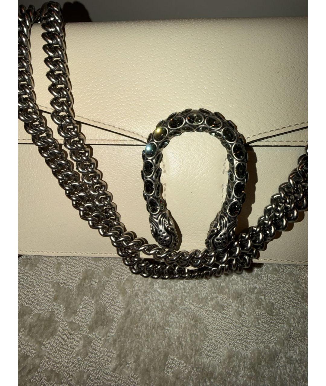 GUCCI Белая кожаная сумка с короткими ручками, фото 3