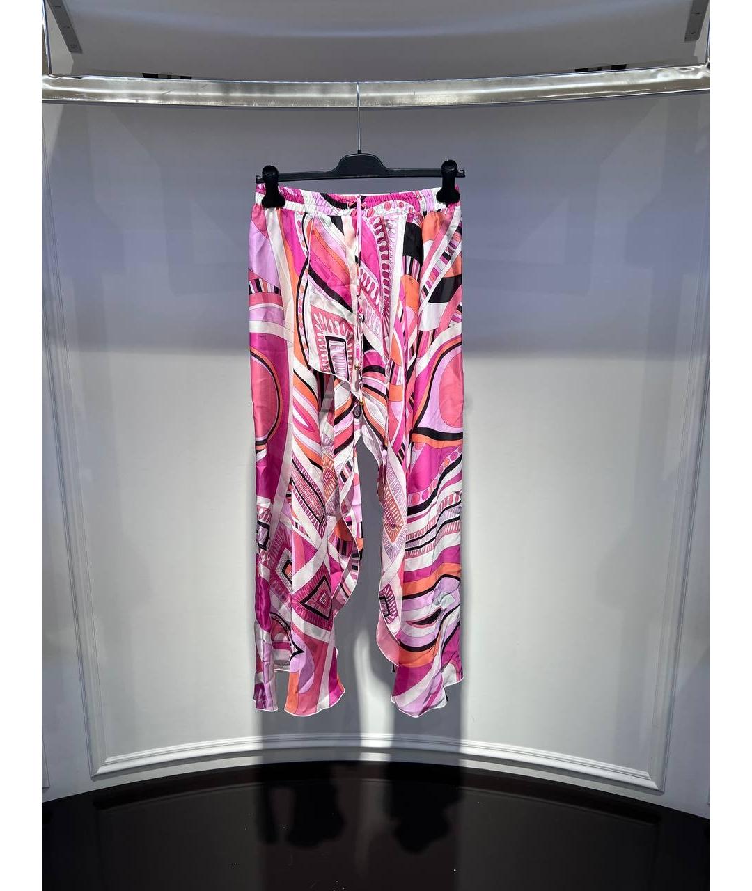 EMILIO PUCCI Розовая шелковая юбка макси, фото 4