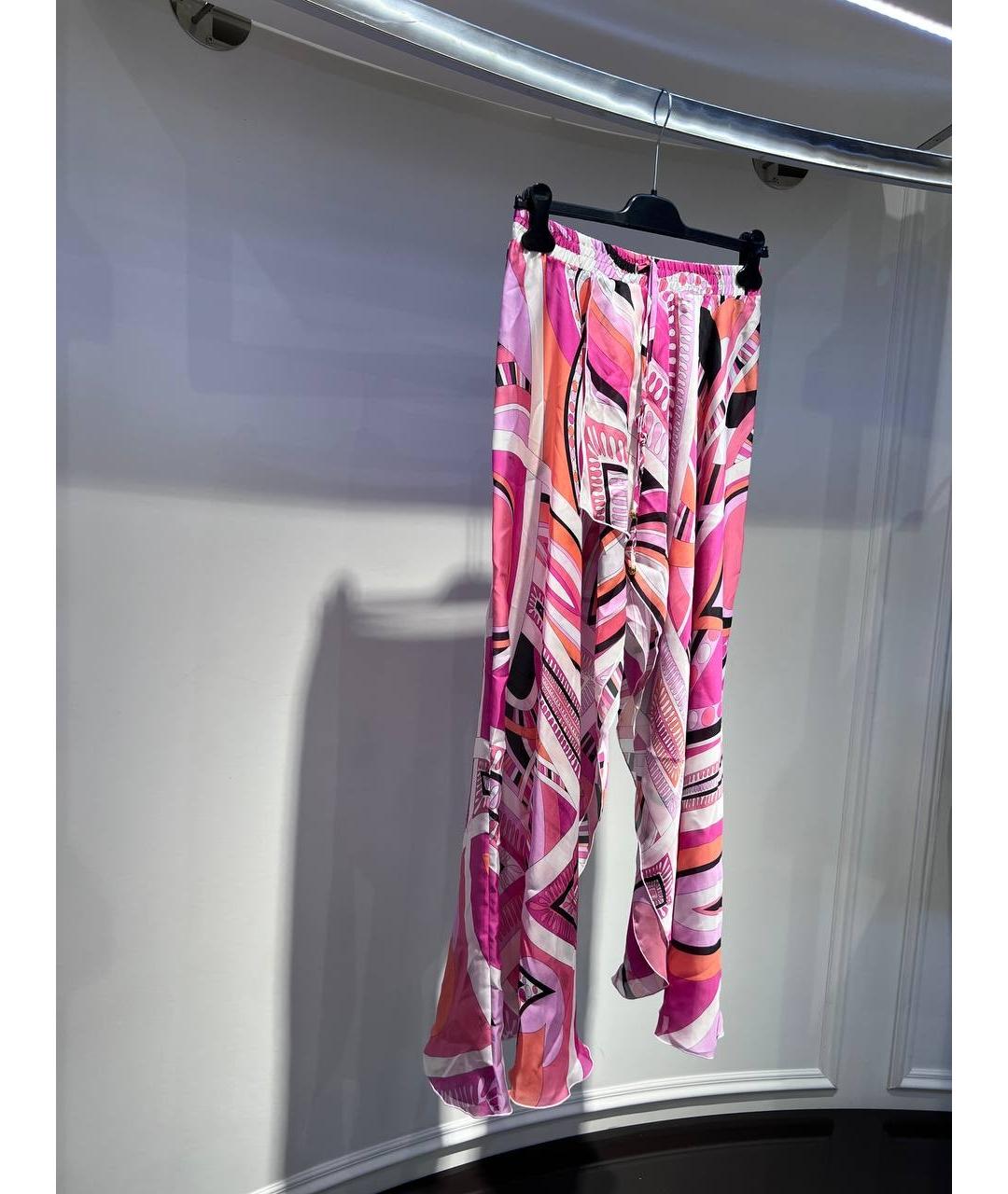 EMILIO PUCCI Розовая шелковая юбка макси, фото 2