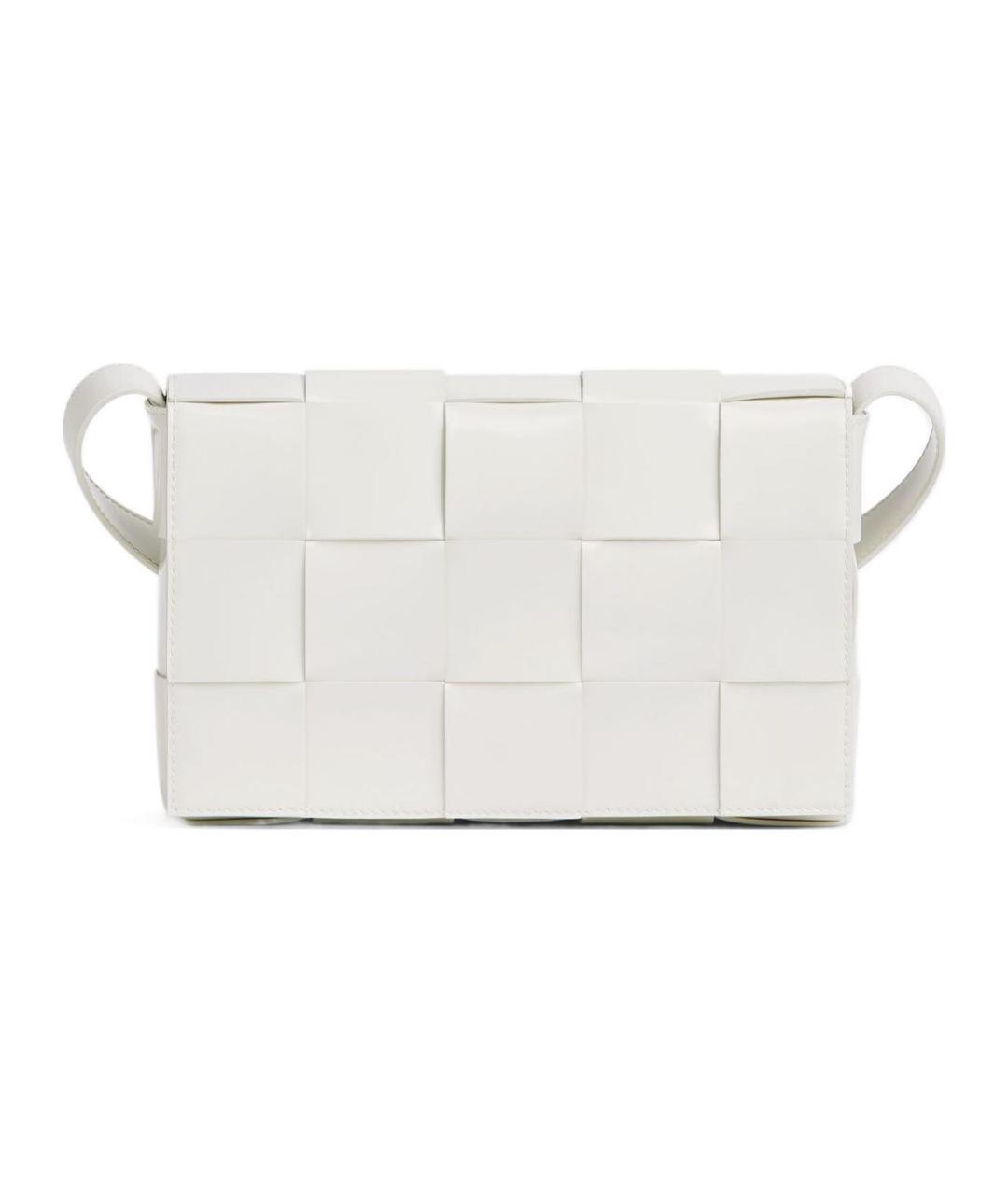 BOTTEGA VENETA Белая кожаная сумка через плечо, фото 5