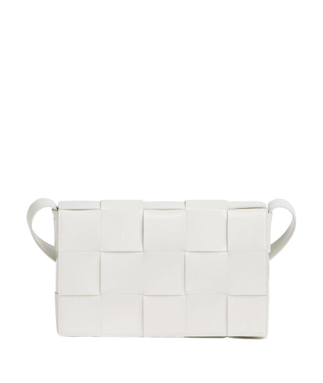 BOTTEGA VENETA Белая кожаная сумка через плечо, фото 1
