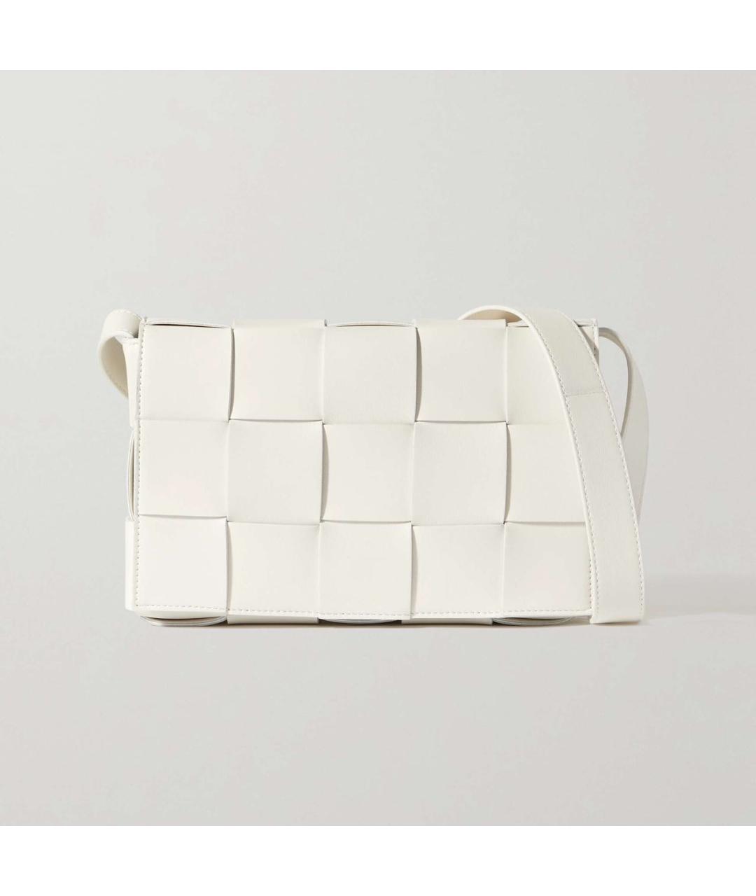 BOTTEGA VENETA Белая кожаная сумка через плечо, фото 3