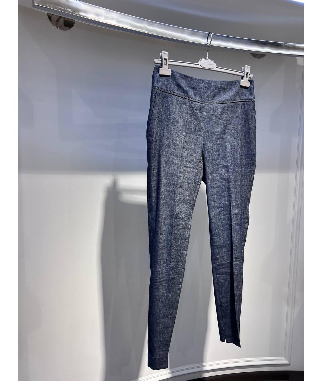 FABIANA FILIPPI Синие хлопковые брюки узкие, фото 2