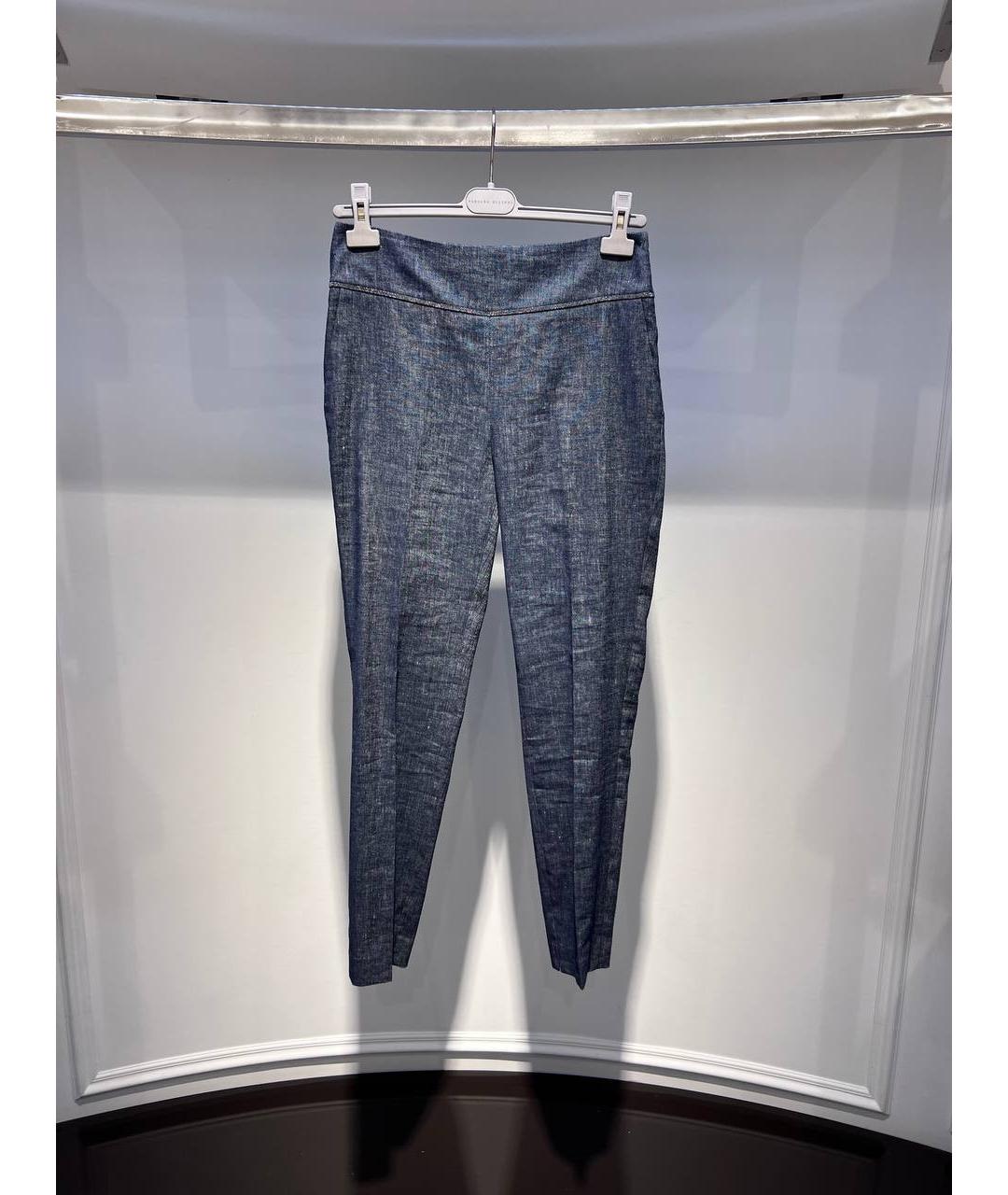 FABIANA FILIPPI Синие хлопковые брюки узкие, фото 3