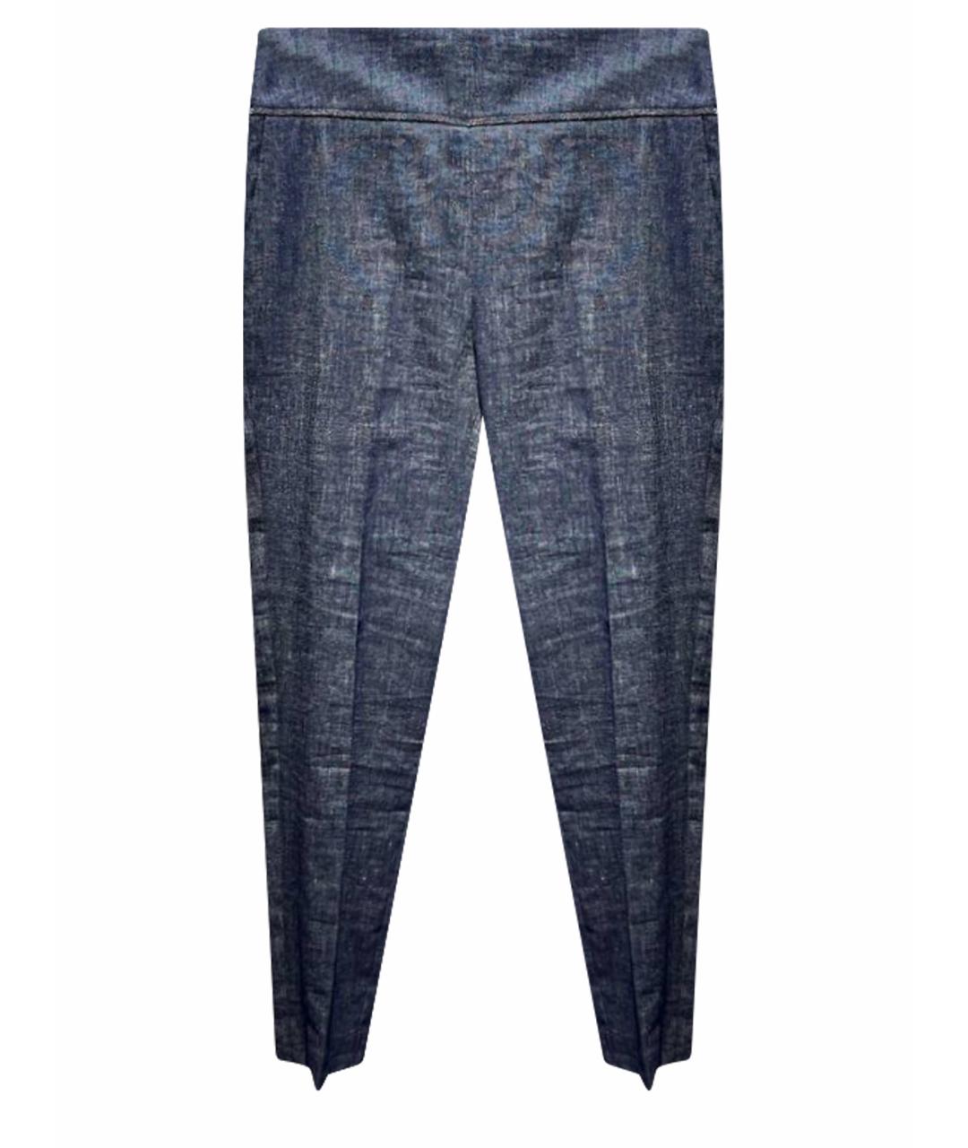 FABIANA FILIPPI Синие хлопковые брюки узкие, фото 1