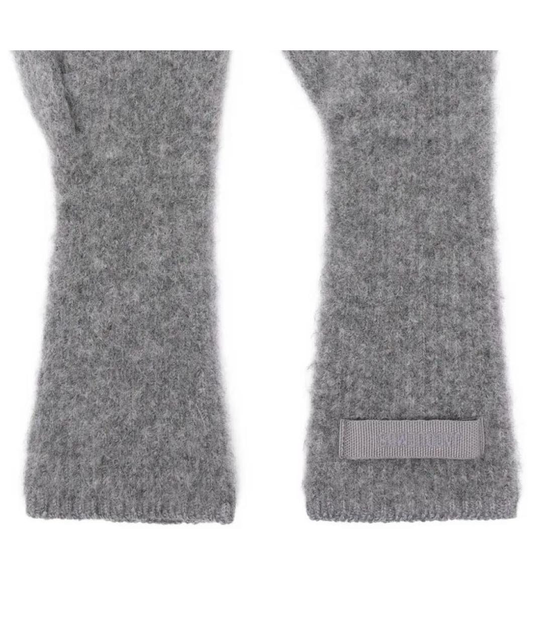 JACQUEMUS Антрацитовые шерстяные перчатки, фото 2