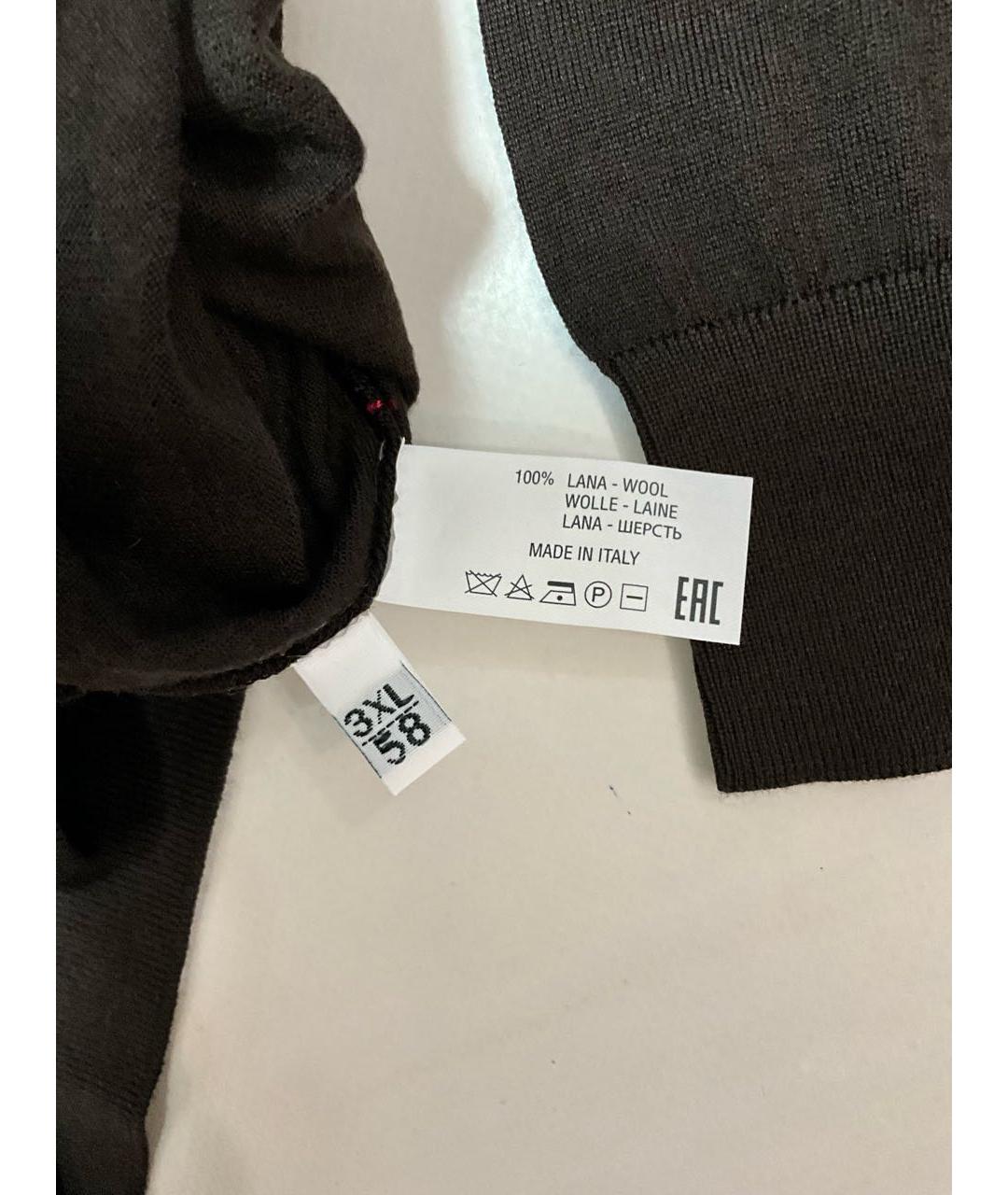 KITON Коричневое поло с длинным рукавом, фото 7