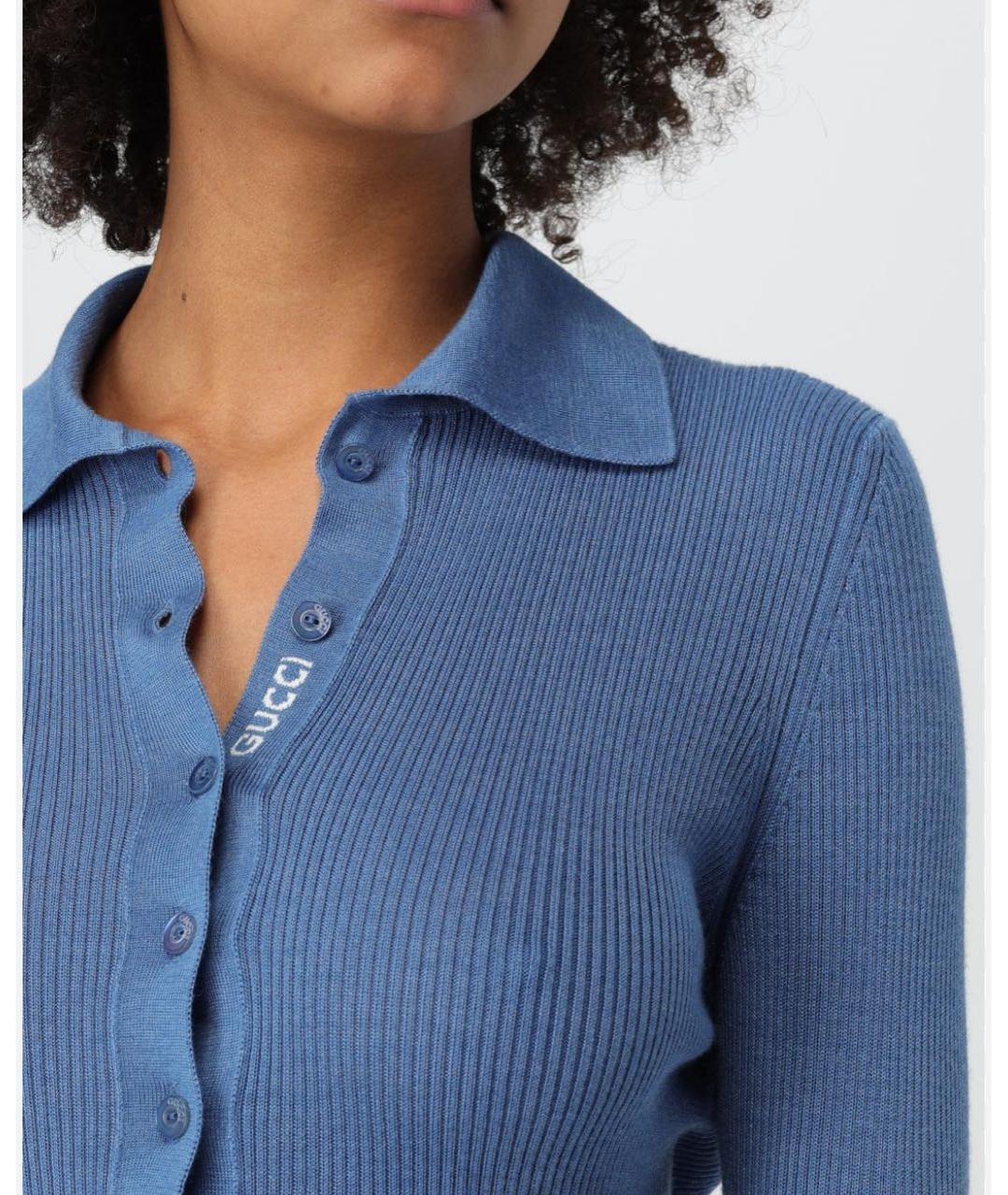 GUCCI Синий кашемировый джемпер / свитер, фото 5