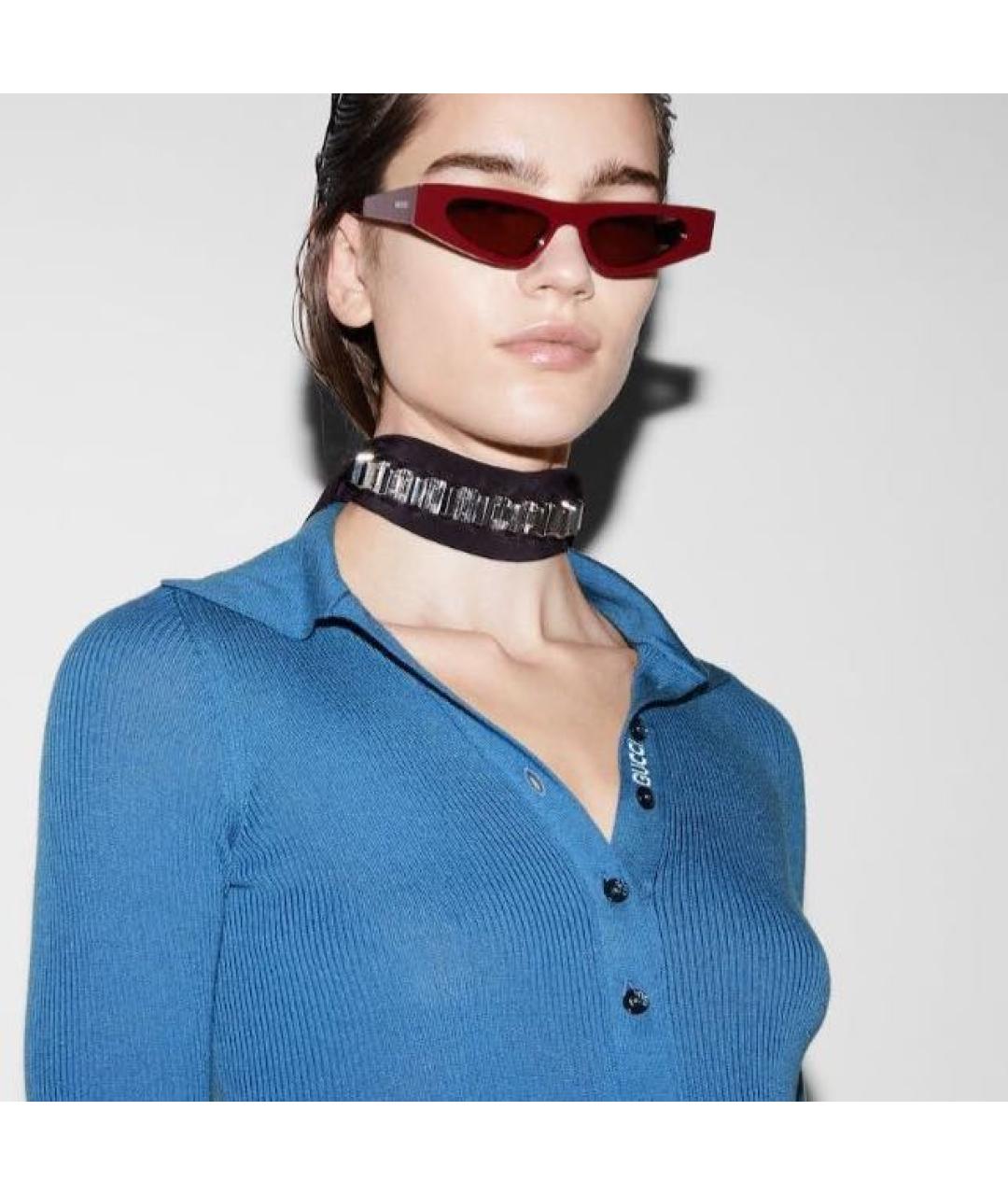 GUCCI Синий кашемировый джемпер / свитер, фото 3