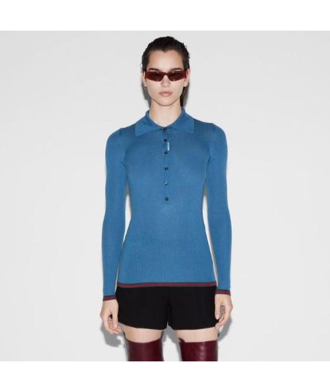 GUCCI Синий кашемировый джемпер / свитер, фото 6