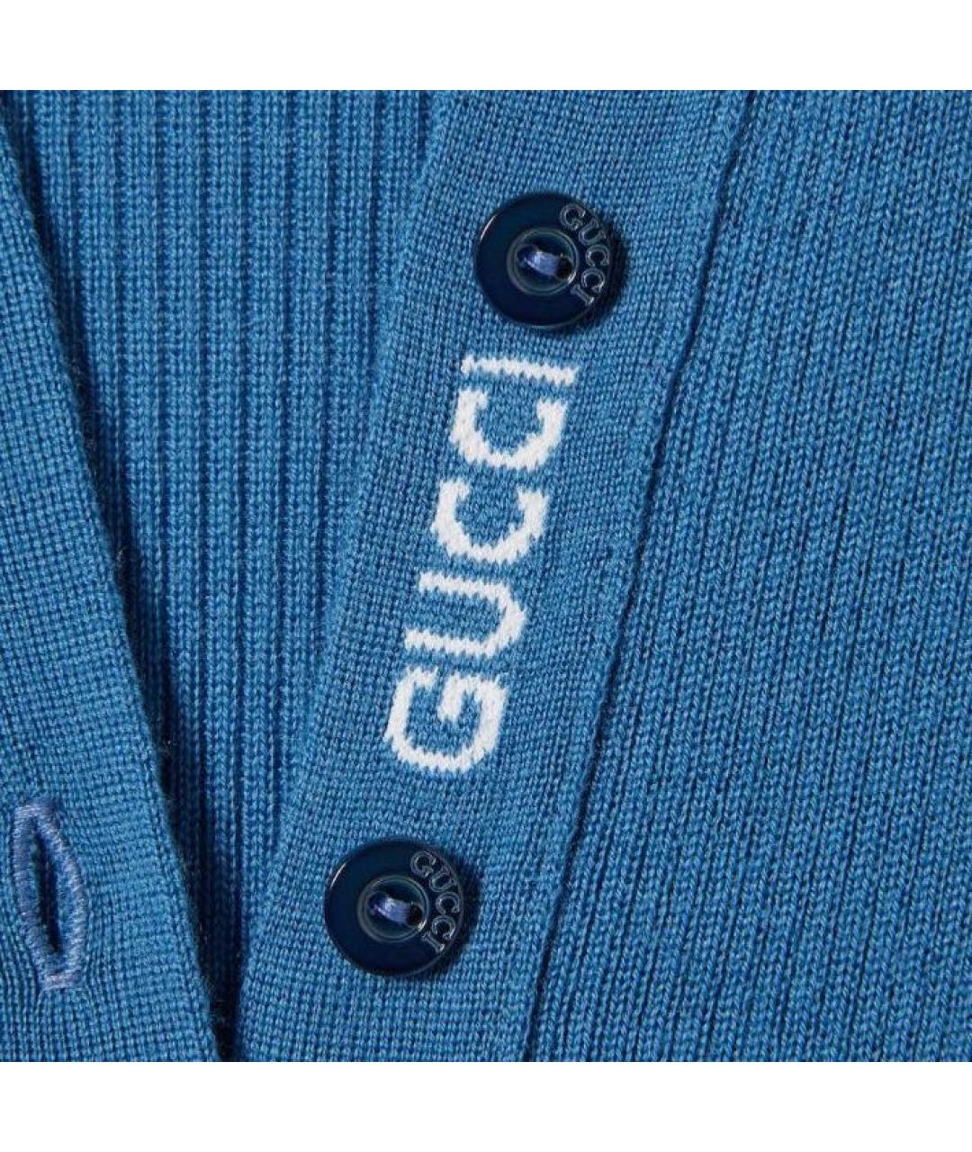 GUCCI Синий кашемировый джемпер / свитер, фото 4