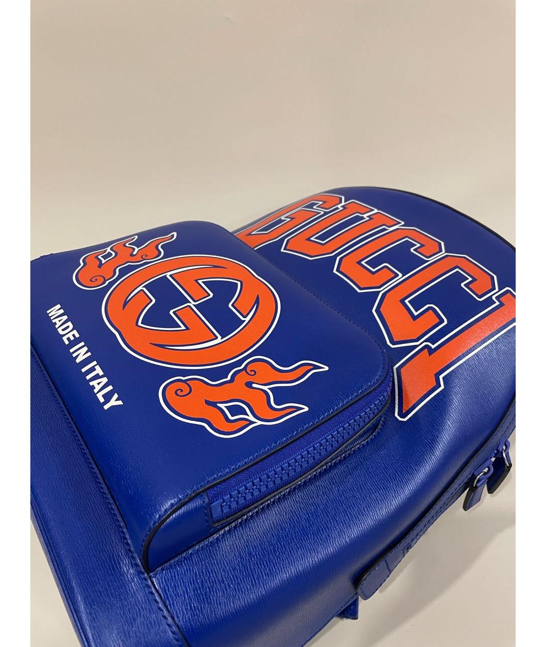 GUCCI Синий кожаный рюкзак, фото 5