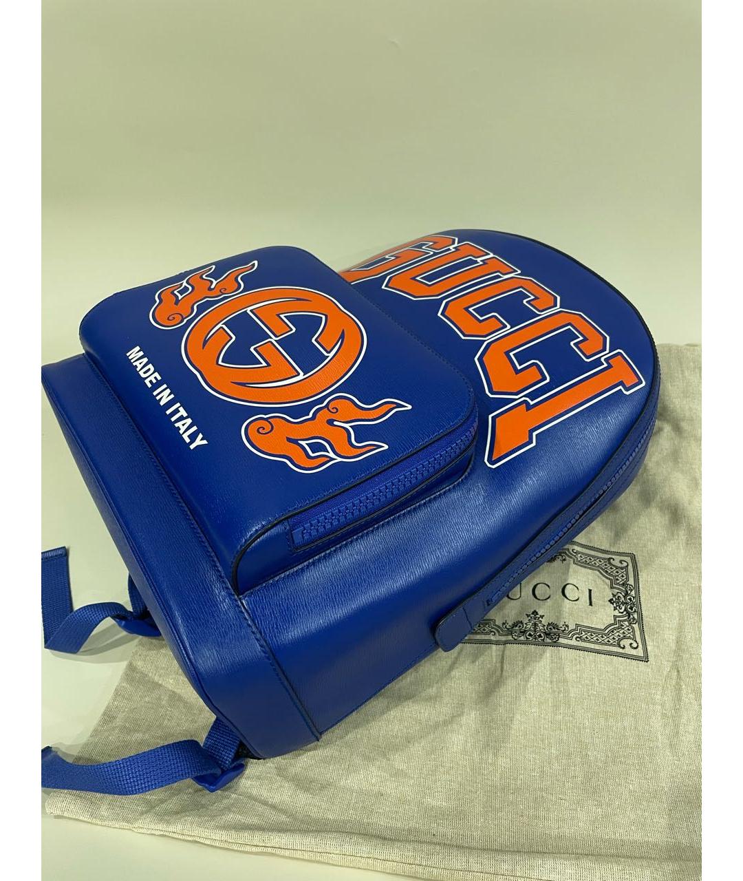 GUCCI Синий кожаный рюкзак, фото 8