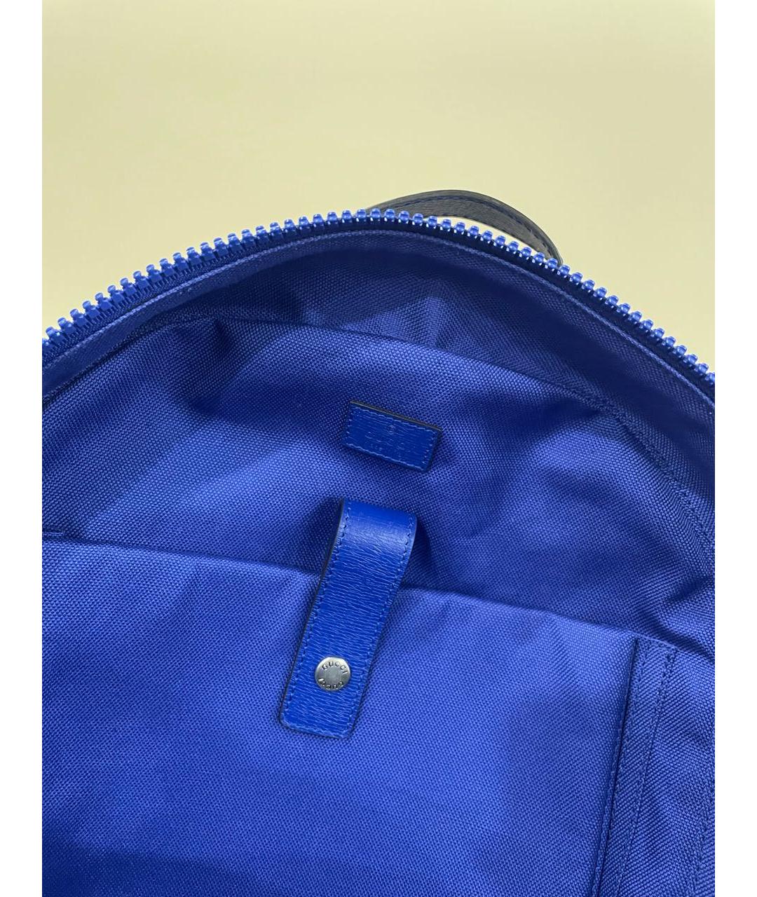 GUCCI Синий кожаный рюкзак, фото 7