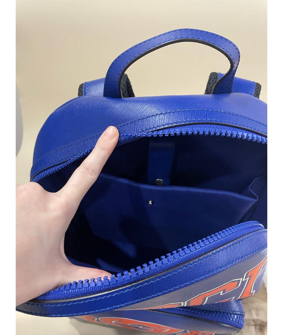 GUCCI Синий кожаный рюкзак, фото 6