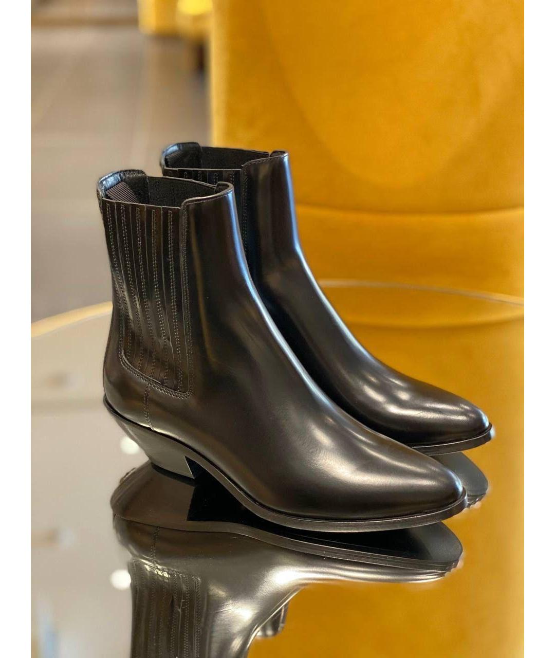 DOLCE&GABBANA Черные кожаные полусапоги, фото 4