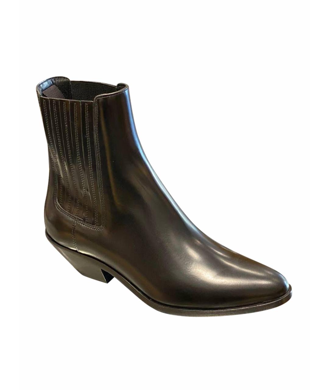 DOLCE&GABBANA Черные кожаные полусапоги, фото 1