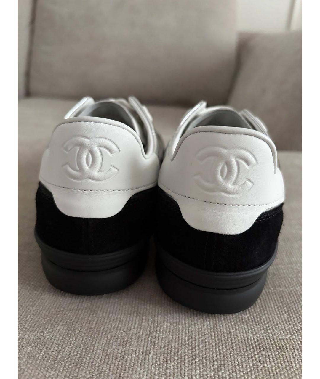 CHANEL Серебряные кеды из искусственной кожи, фото 3