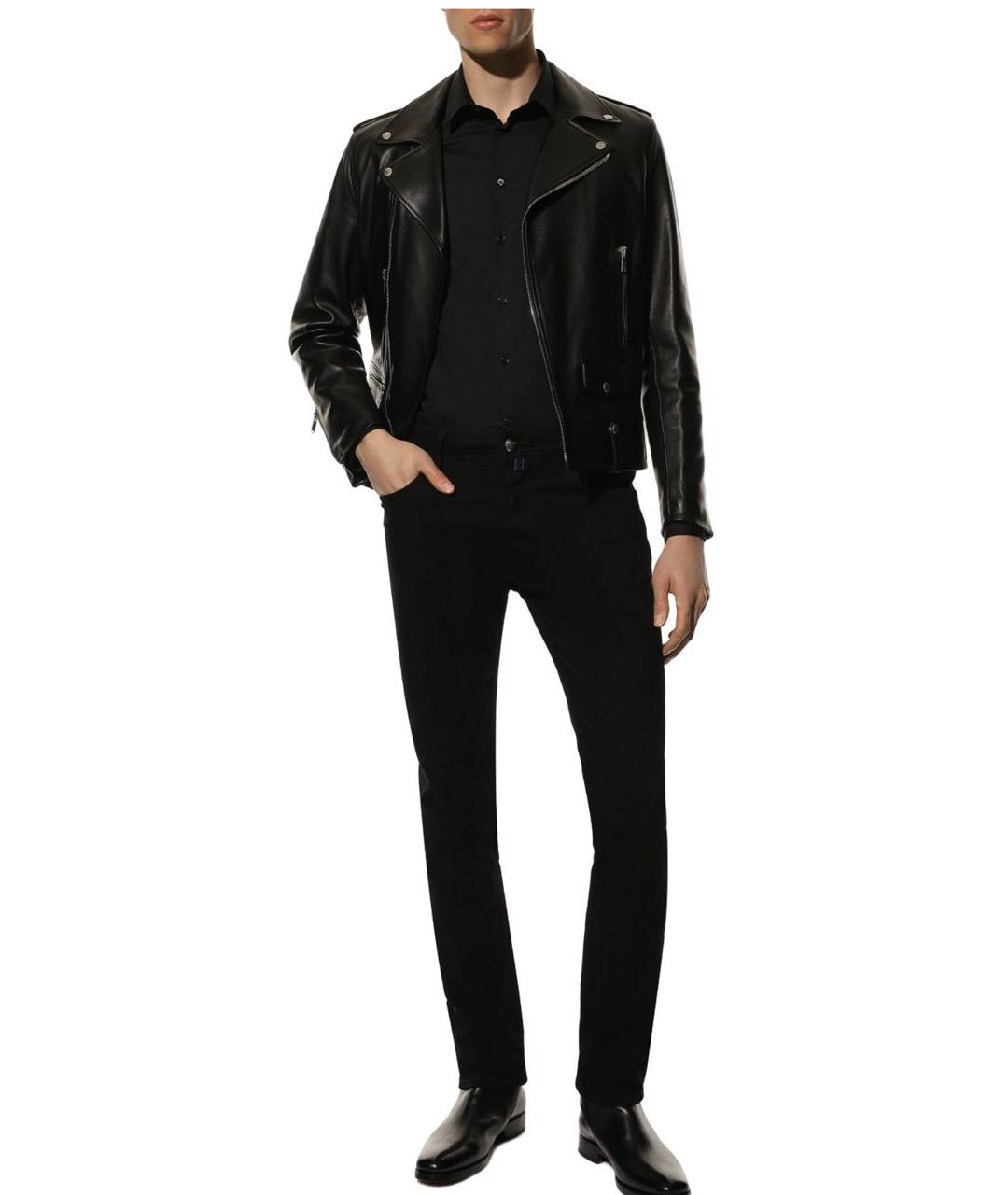 JACOB COHEN Черные хлопко-полиэстеровые прямые джинсы, фото 5