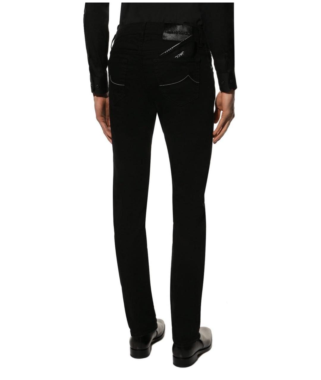 JACOB COHEN Черные хлопко-полиэстеровые прямые джинсы, фото 2