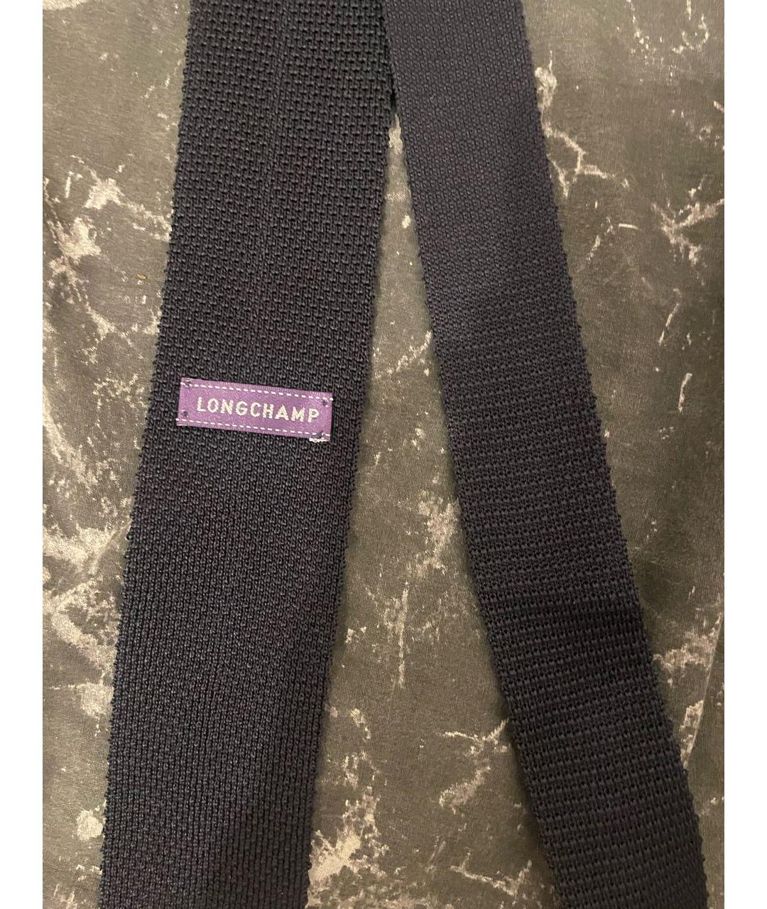 LONGCHAMP Темно-синий шелковый галстук, фото 2